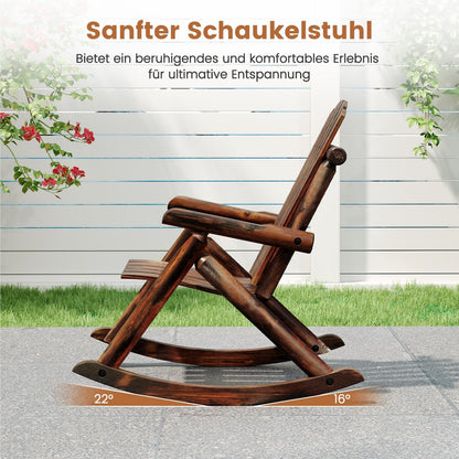 Schommelstoel – Houten Schommelstoel – Schommelstoel Tuin – Schommelstoel Balkon – Schommelstoel Terras – Massief Sparren- en Dennenhout – Ergonomische Hoge Rugleuning