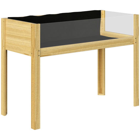 Hoogte Moestuinbed – Verhoogd Tuinbed – Plantenbak Buiten – Kruidenbak Balkon – Groentebed Hout – Natuurlijk Hout – Acrylpanelen – Drainagegaten – Afmetingen 110x50x80 cm