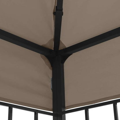 Tuinkamer – Overkapping – Prieel – Tuinoverkapping – Tuinhuisje – 3x4 Meter – Ventileerbaar Polyester Dak – Ingebouwde Sfeerverlichting Taupe