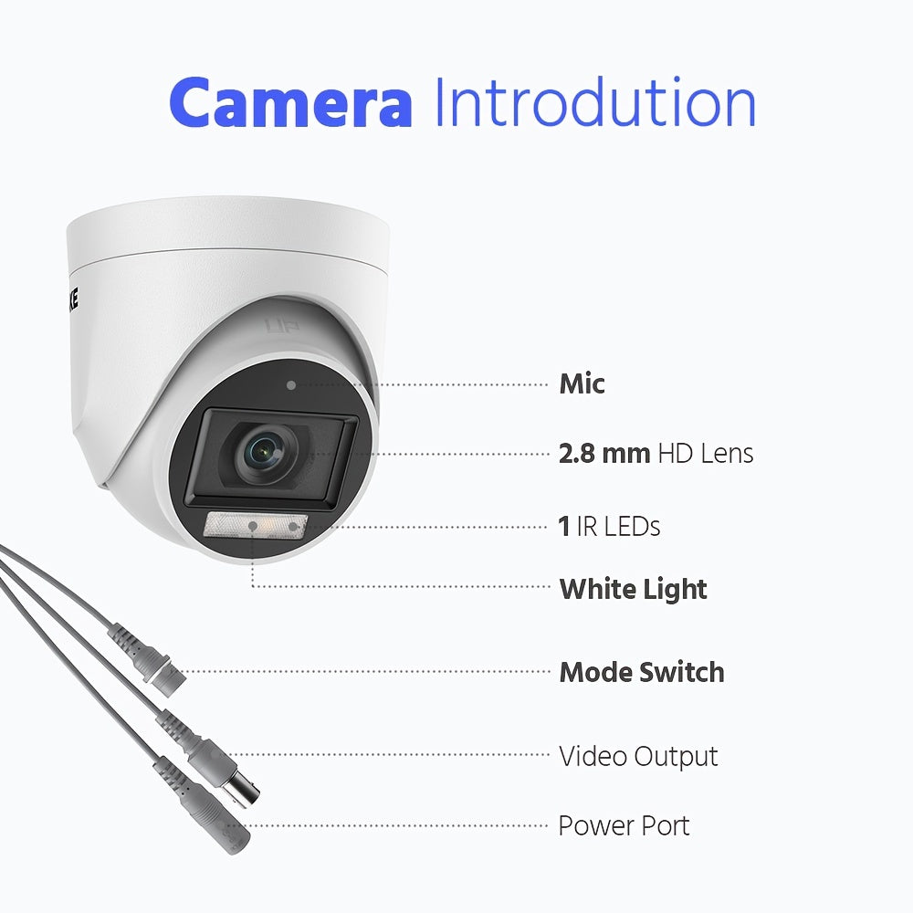 3K Bewakingscamera Systeem – Beveiligingscamera – CCTV Camera – Surveillancecamera – Toezichtcamera – Met 8-Kanaals DVR – Kleur Nachtsicht & 4TB Opslag