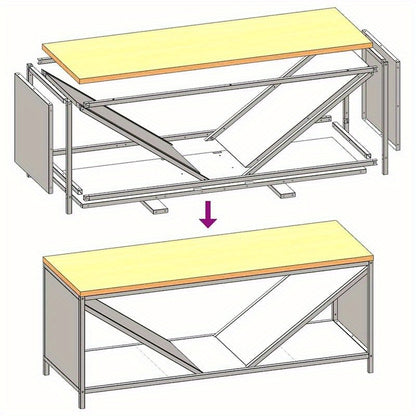 Houtopslag – Brandhoutrek – Haardhoutrek – Houtberging – Haardhoutopslag – Roestvrijstalen Frame – Uittrekbaar Ontwerp 100,5x35,5x40 cm – Weerbestendig Buitengebruik – Olijfgroen Houten Blad