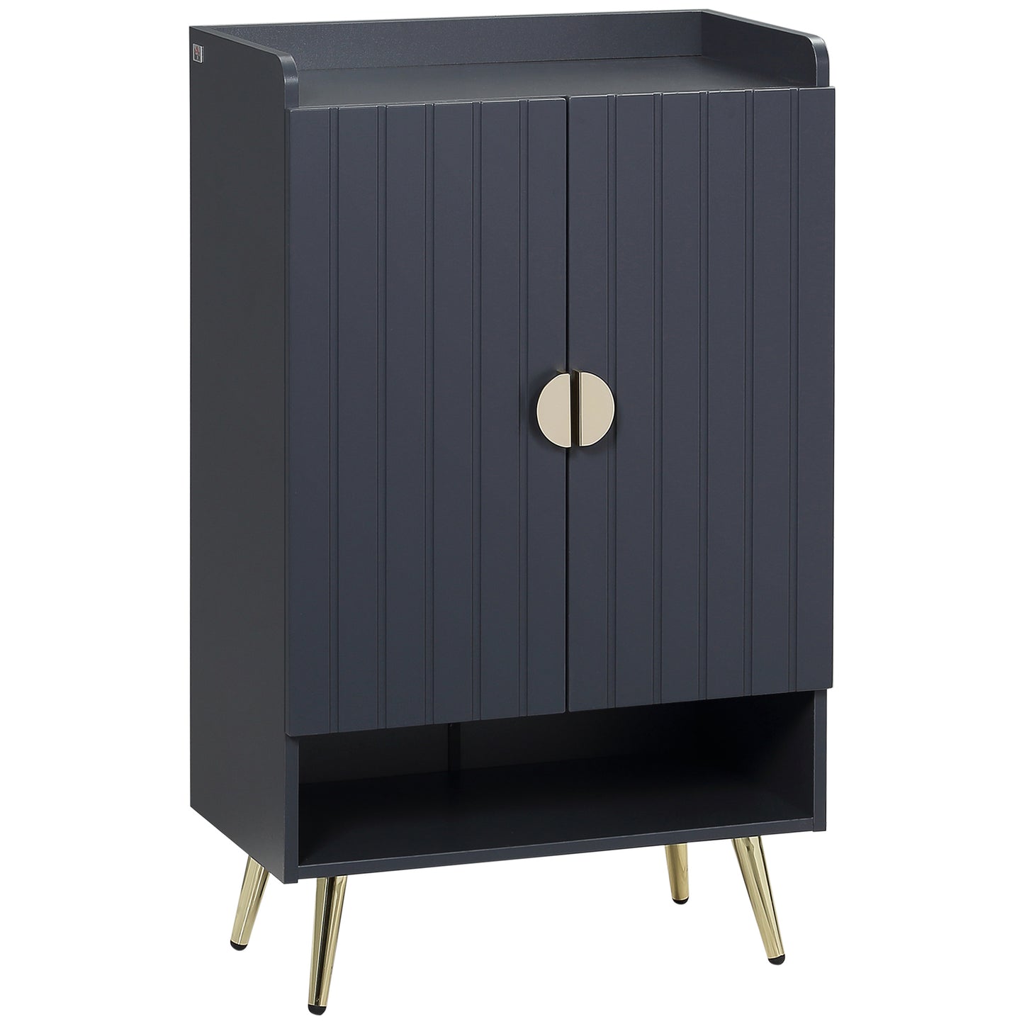 Schoenenkast – Schoenenrek – Schoenopberger – Schoenenkastje – Schoenenmeubel – Grijs – 4 Verstelbare Planken – Compact 60x33x100 cm