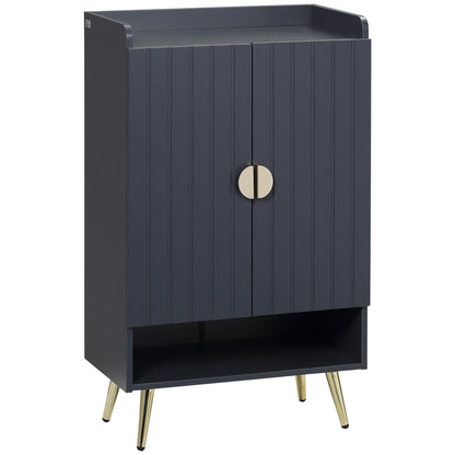 Schoenenkast – Schoenenrek – Schoenopberger – Schoenenkastje – Schoenenmeubel – Grijs – 4 Verstelbare Planken – Compact 60x33x100 cm