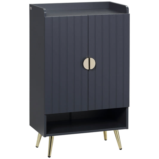 Schoenenkast – Schoenenrek – Schoenopberger – Schoenenkastje – Schoenenmeubel – Grijs – 4 Verstelbare Planken – Compact 60x33x100 cm