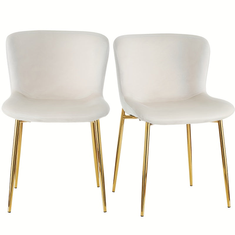 Eetkamerstoel – Moderne Stoel – Keukenstoel – Witte Metaalstoel – Designstoel – Set Van 4 – Stevig Metalen Frame – Dikke Kussens Voor Comfort
