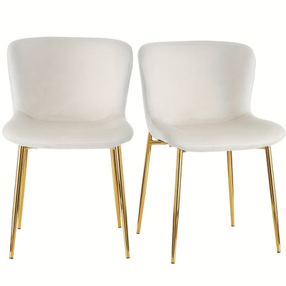 Eetkamerstoel – Moderne Stoel – Keukenstoel – Witte Metaalstoel – Designstoel – Set Van 4 – Stevig Metalen Frame – Dikke Kussens Voor Comfort