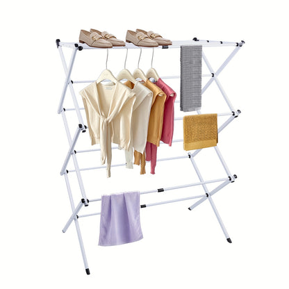 Droogrek – Wasrek – Droogtoren – Waslijn – Wasstandaard – Inklapbaar Ontwerp – 30 Kg Draaggewicht – Ijzer en PP Frame – 3 Lagen – Ruimtebesparend – 75x34x105 cm