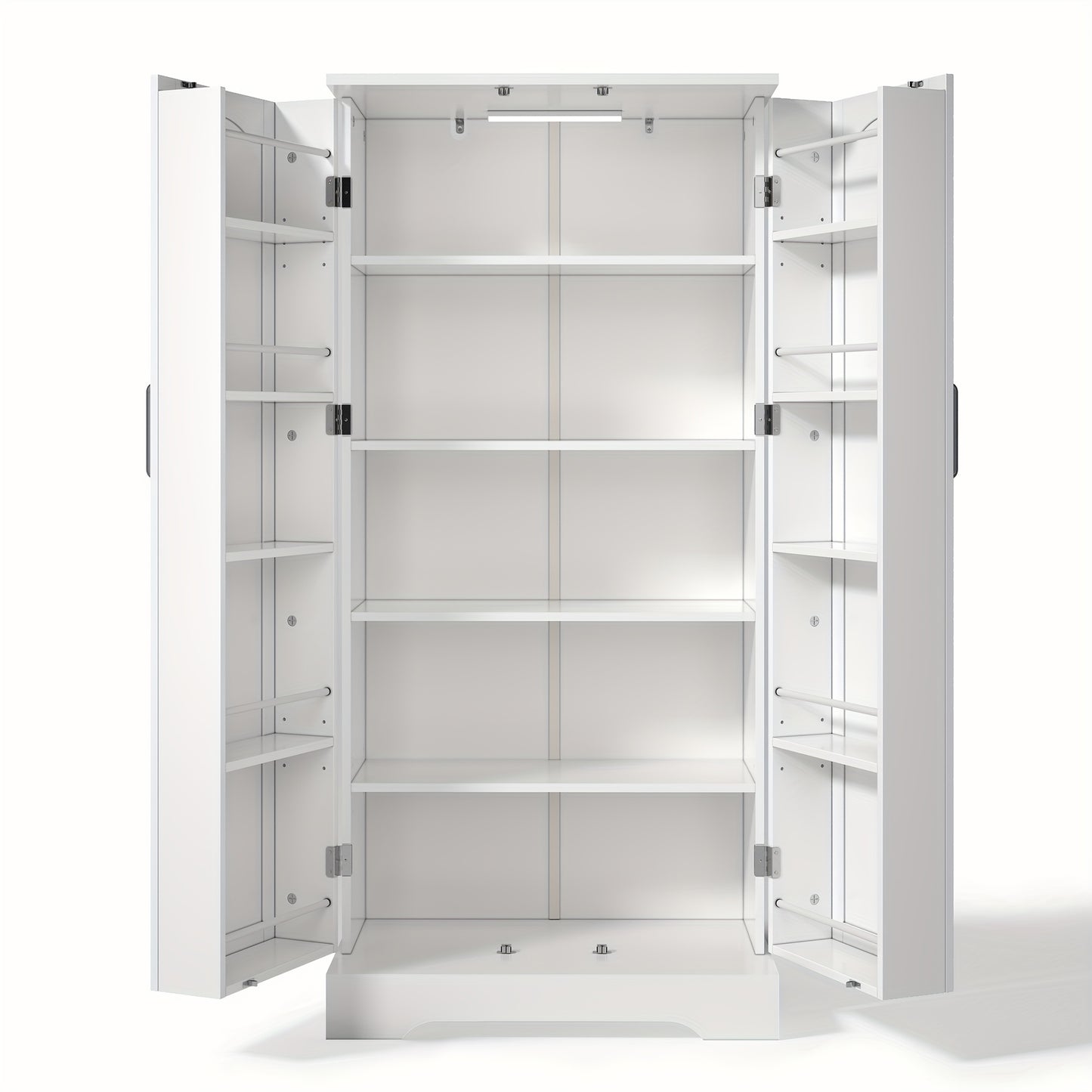 Keukenkast – Opbergkast – Keukenmeubel – Buffetkast – Organizer – Wit – Verstelbare planken – Dubbele deuren – Anti-kantelbeveiliging – 60x35x128 cm
