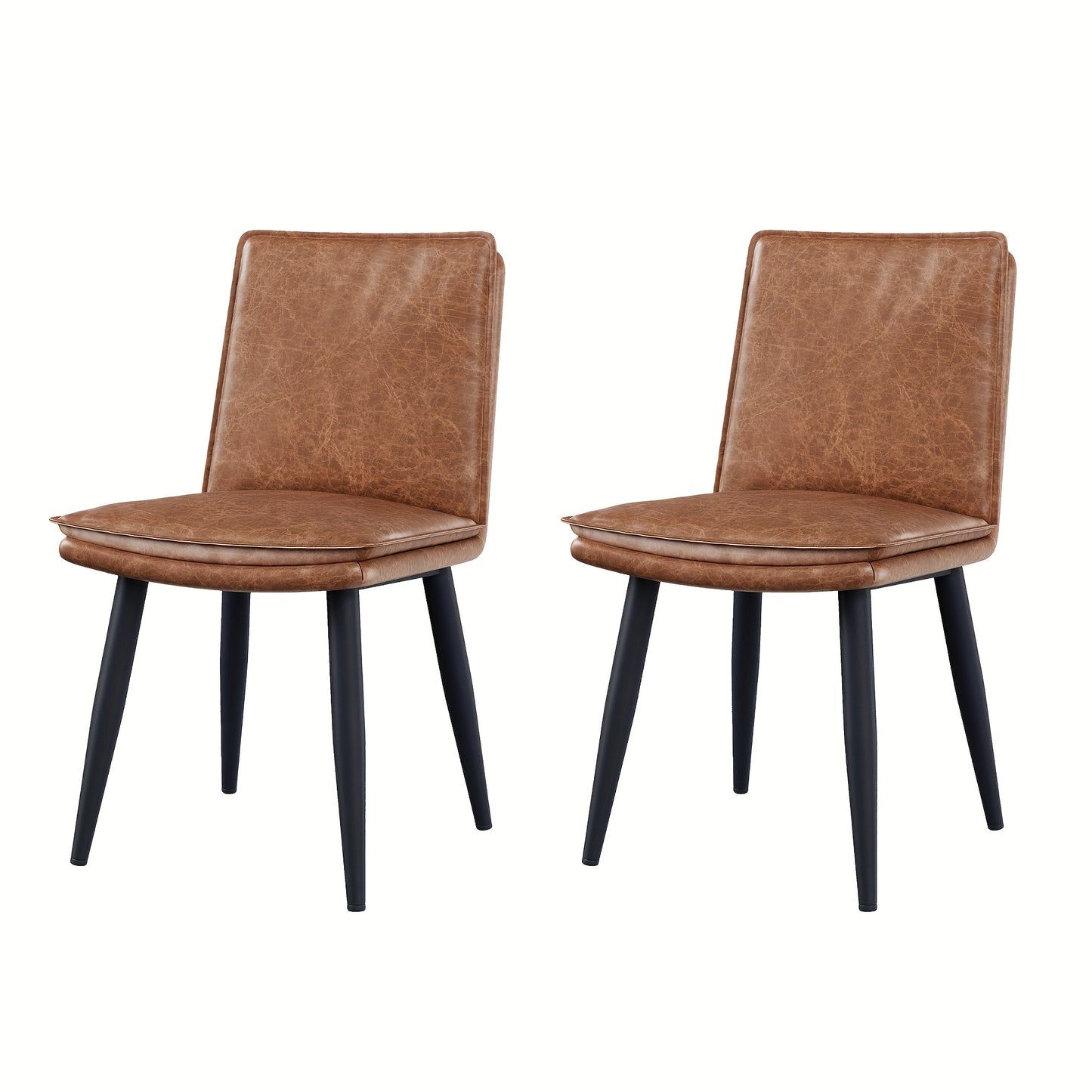 Eetkamerstoel – Stoel – Caféstoel – Leunstoel – Stoelenset – Bruin – Dubbele Laag Bekleding – Stevig Metalen Frame