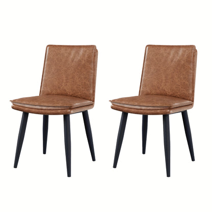 Eetkamerstoel – Stoel – Caféstoel – Leunstoel – Stoelenset – Bruin – Dubbele Laag Bekleding – Stevig Metalen Frame