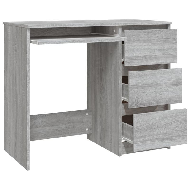 Bureau – Computertafel – Schrijftafel – Werkbureau – Laptoptafel – Grijs Sonoma Eiken – Compact 90x45x76 cm – Duurzaam Hardhout