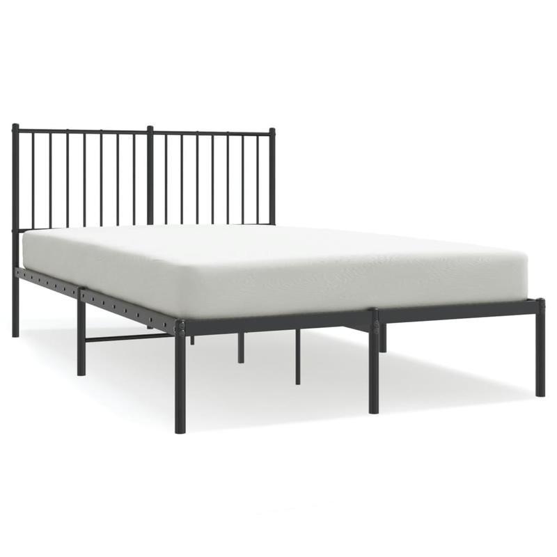 Giroletto con Testiera in Metallo Nero 120x190cm