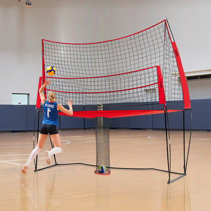 Volleybalnet – Trainingsnet – Sportnet – Beachvolleybalnet – Oefennet – Verstelbare Hoogte 12x11ft – Draagbaar Met Zandzakken