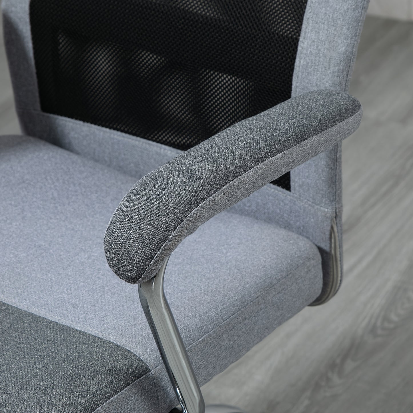 Bureaustoel – Ergonomische Stoel – Office Chair – Gaming Stoel – Kantoorstoel – Met Hoofdsteun en Lendensteun – Verstelbare Hoogte 119-129 cm – Stevig Metalen Frame – Lichtgrijs/Zwart Scandinavisch Design