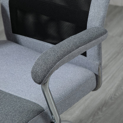 Bureaustoel – Ergonomische Stoel – Office Chair – Gaming Stoel – Kantoorstoel – Met Hoofdsteun en Lendensteun – Verstelbare Hoogte 119-129 cm – Stevig Metalen Frame – Lichtgrijs/Zwart Scandinavisch Design