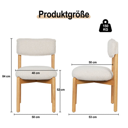 Eetkamerstoel – Stoel – Kuipstoel – Designstoel – Zitstoel – Beige – Gewatteerde Zitting – Lichtgewicht Stevig Frame