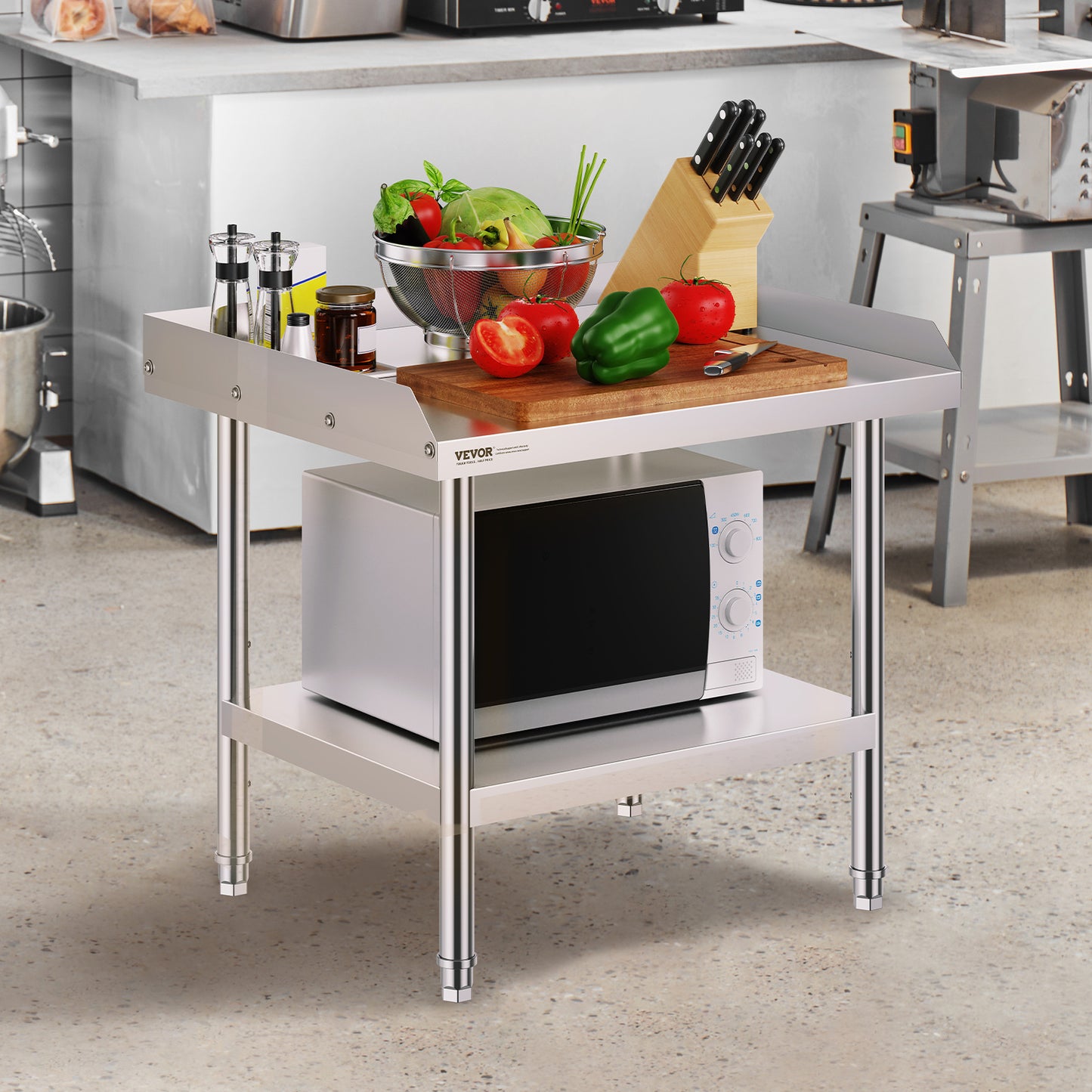 Werkbank – Werktafel – Werkbank Met Opbergruimte – Werkblad – RVS Werkbank – 61x71 cm – Roestvrijstalen, 0,8 mm dik staal