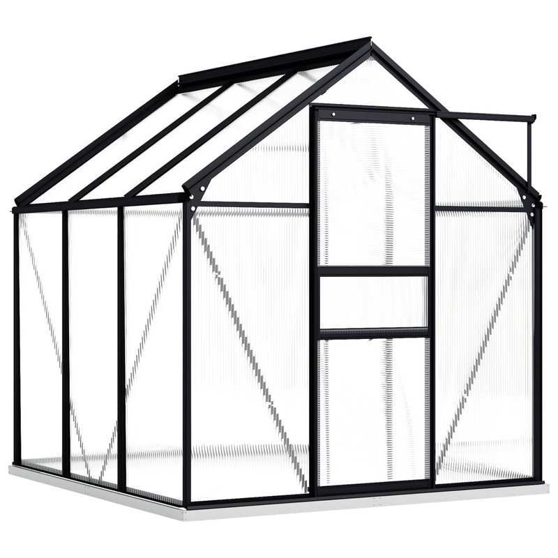 Kas – Kweekkas – Tuinkas – Plantenkas – Broeikas – Antraciet Aluminium Frame – Weerbestendig Met Stevige Fundering – Compact 3,61 m²