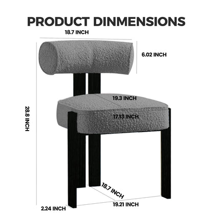 1pc Modern Upholstered Dining Chair with Microfiber & Frame - Easy-Clean Kitchen or Living Room Chair, Manual Adjustment, Classic Style (Suitable for Dining Table,)
