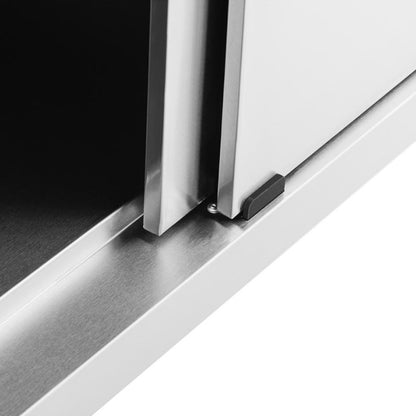Roestvrijstalen Schuifdeurkast – RVS Kast – Werkbank – Opbergkast – Schuifdeurkast – 200x70 cm – Hoge Draagkracht 600 kg – Verstelbare Pooten
