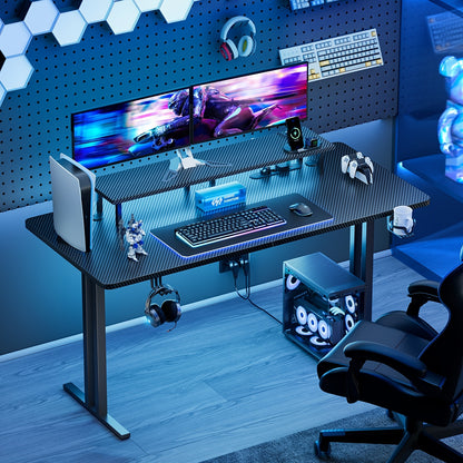 Elektrisch Verstelbaar Bureau – Zit Sta Bureau – Computertafel – Gaming Bureau – Home Office Bureau – Met Stopcontacten & Monitorhouder – Ergonomisch Ii-Poot Ontwerp 80-150 cm