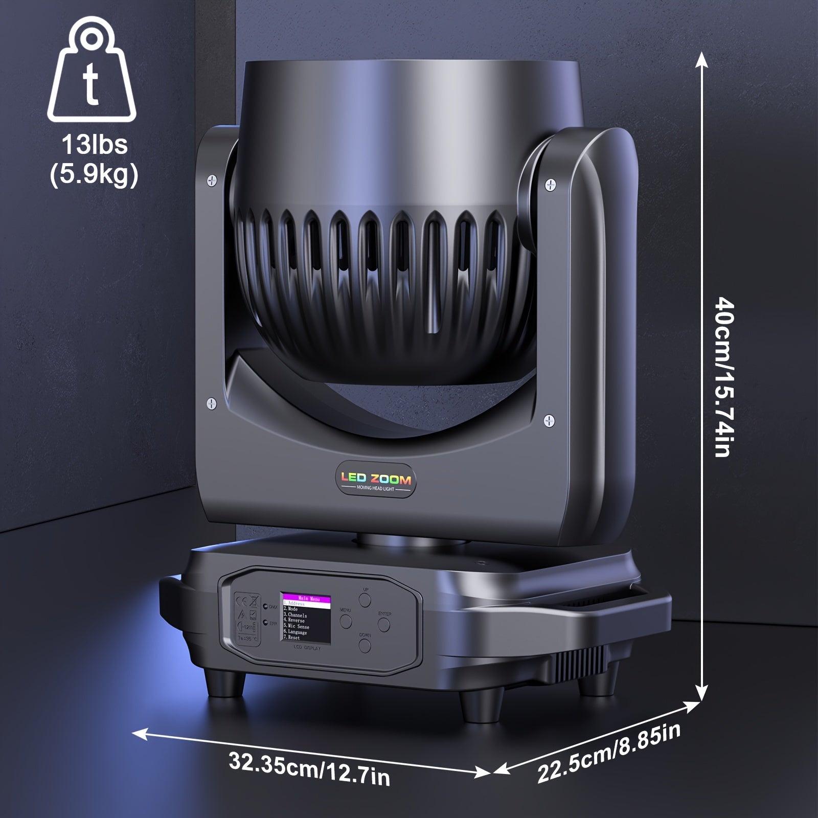 380W LED Zoom Moving Head Light – LED Beam Spot – LED Moving Head – RGBW Party Light – DMX DJ Licht – Focusfunctie – Air Cooling System - QUORE