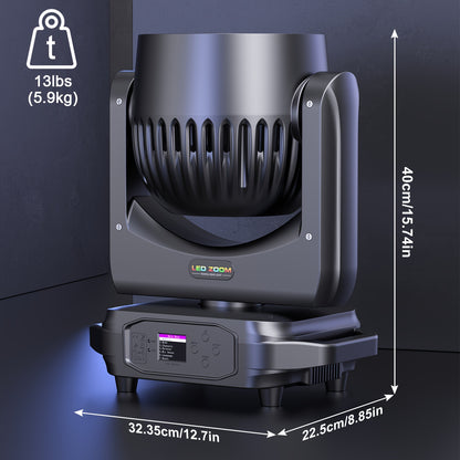 Moving Head – LED Moving Head – Moving Head Licht – Disco Licht – DJ Verlichting – Set van 2 – 380W RGBW LED – Zoomfunctie en DMX-Compatibel