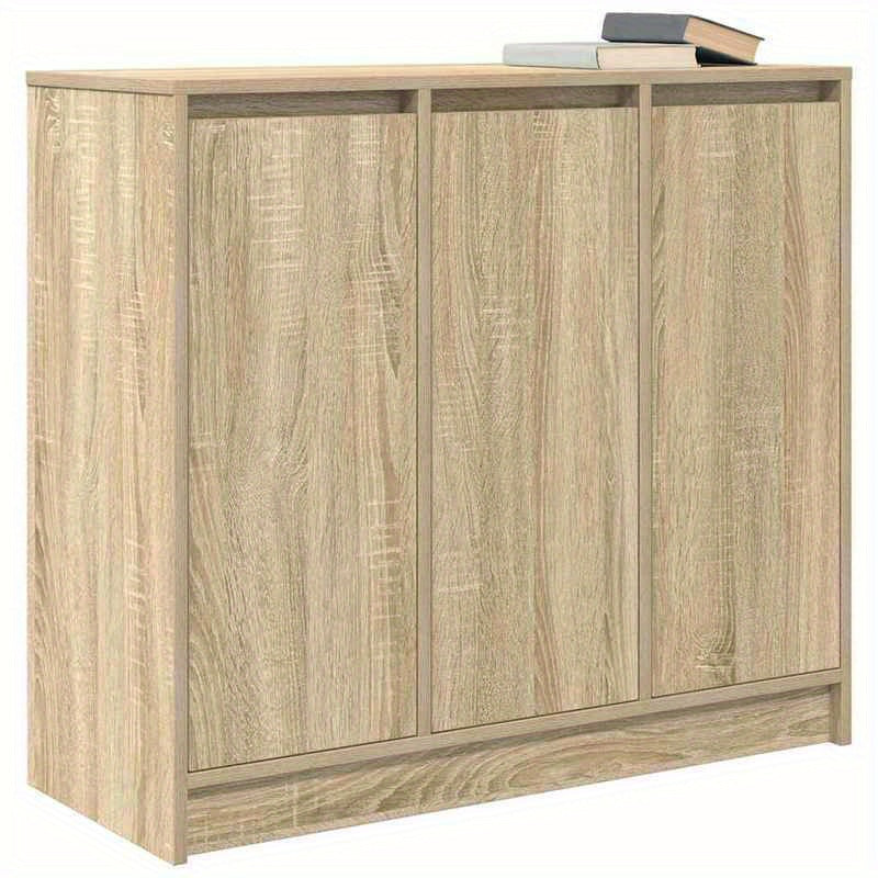 Dressoir – Ladekast – Opbergkast – Woonkamerkast – Commode – Sonoma Classic – Eucalyptus Houtafwerking – 2 Deuren Met Glazen Panelen – 2 Laden – 2 Planken – 90 kg Draagvermogen – Eenvoudige Montage