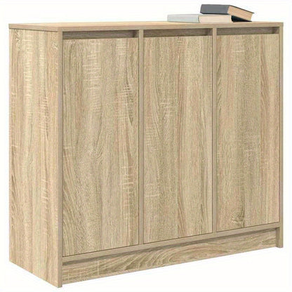 Dressoir – Ladekast – Opbergkast – Woonkamerkast – Commode – Sonoma Classic – Eucalyptus Houtafwerking – 2 Deuren Met Glazen Panelen – 2 Laden – 2 Planken – 90 kg Draagvermogen – Eenvoudige Montage