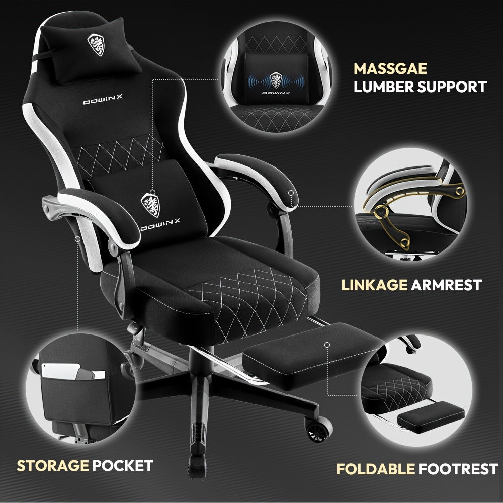 Bureaustoel – Bureaustoel Ergonomisch – Bureaustoel Gaming – Bureaustoel Draaibaar – Bureaustoel Hoog Rugleuning – Verstelbare Hoogte – Ergonomische Lendensteun – Zwart