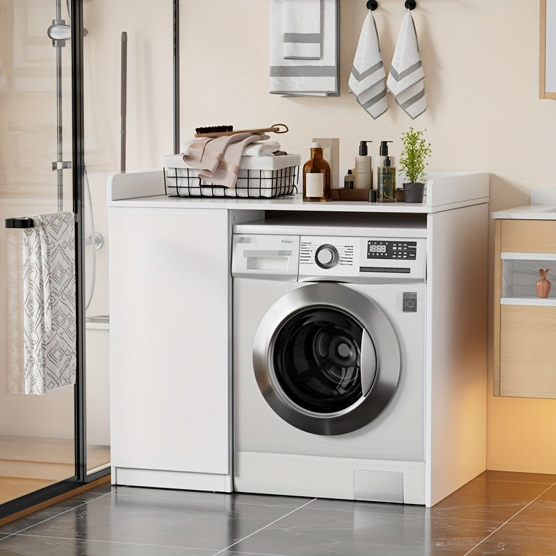 Wasmachine meubel – Wasmachine kast – Wasmachine ombouw – Opbergmeubel – Meubel voor wasmachine – Compact design – Hoogwaardig plaatmateriaal 96x66x96 cm – Wit