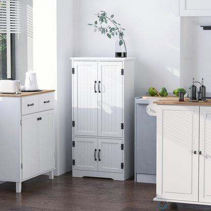 Keukenkast – Keukenkastje – Keukenkast Opbergruimte – Keuken Buffet – Keukenmeubel – Wit MDF – 2 Deuren 3 Planken