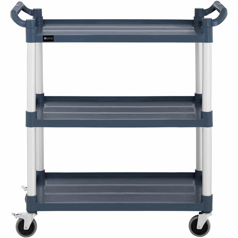 Waiter Service Cart with 3 Plastic Shelves, 84 x 49 cm, Up to 150 kg Capacity