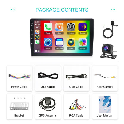 Android Autoradio – Multimedia Systeem – Touchscreen Radio – In-Car Entertainment – Navigatiesysteem – 10 Inch Scherm – Draadloos CarPlay & Android Auto – AHD Achteruitrijcamera & GPS Navigatie