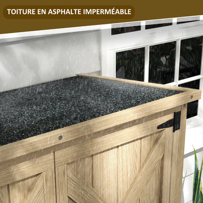 Tuinkast – Tuinberging – Buitenopslag – Tuinschuurtje – Houten Kast – Natuurlijk Dennenhout – Weerbestendig Met Bitumen Dak – Compact 90x54,5x168,5 cm