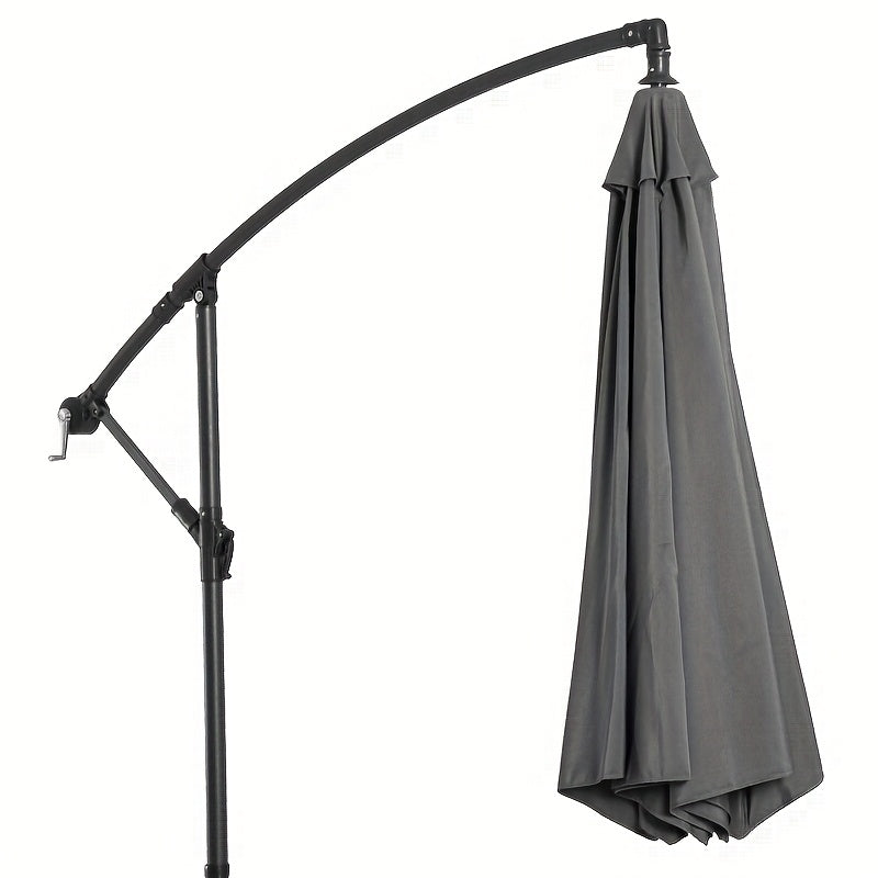 Buitenparasol – Tuinparasol – Zonnescherm – Parasoldoek – Grijs – Stalen Frame – Polyester Doek – 2,95x2,45 Meter