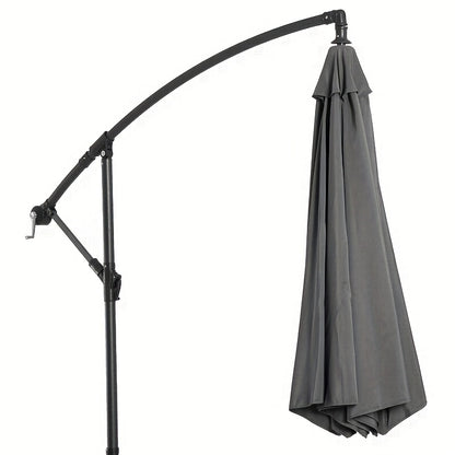 Buitenparasol – Tuinparasol – Zonnescherm – Parasoldoek – Grijs – Stalen Frame – Polyester Doek – 2,95x2,45 Meter