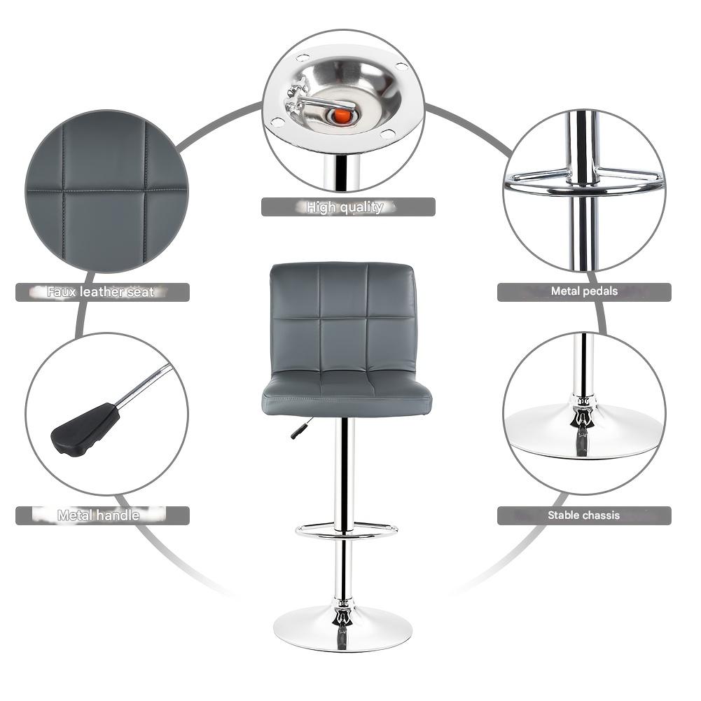 Barstoel – Barkruk – Barstoelen – Keukenstoel – Barkrukken – Set van 2 – Verstelbare Zithoogte 55-75 cm – 360° Draaibaar Met Stalen Frame En Kunstleren Bekleding
