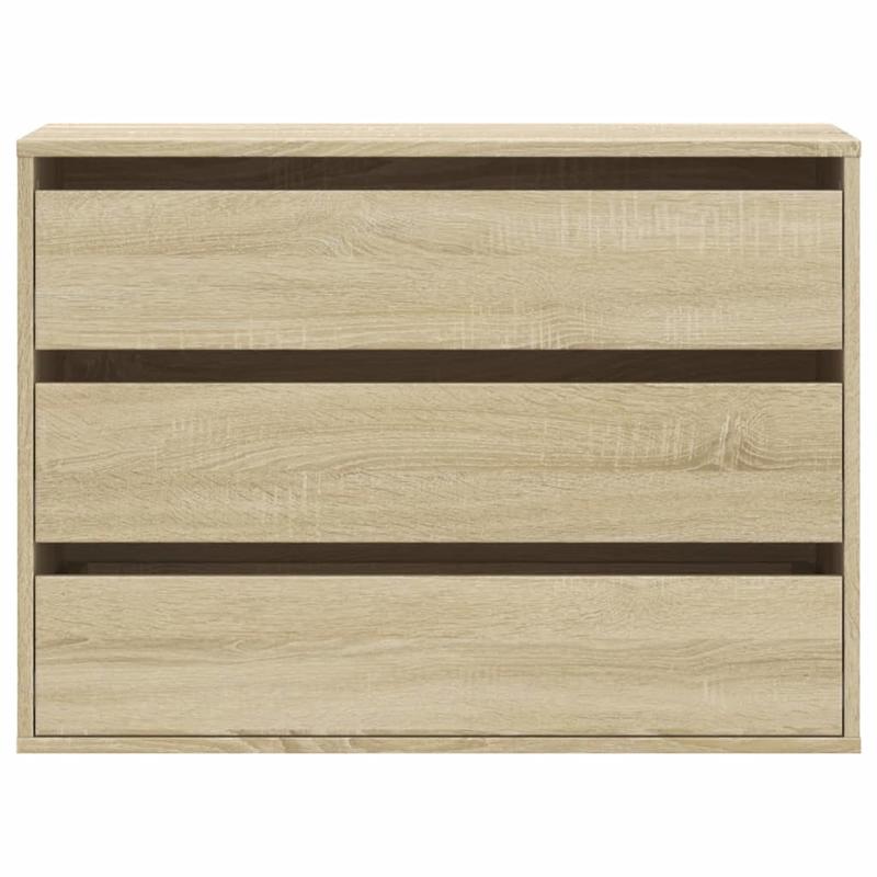 Ladekast – Dressoir – Opbergkast – Kast – Chest Of Drawers – Eikenhout – Slotbare Planken & Softclose Lades – 80x41x58 cm – Eenvoudige Montage