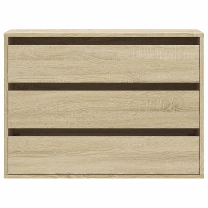 Ladekast – Dressoir – Opbergkast – Kast – Chest Of Drawers – Eikenhout – Slotbare Planken & Softclose Lades – 80x41x58 cm – Eenvoudige Montage