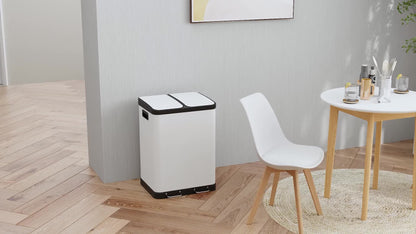 Prullenbak – Afvalemmer – Pedaalemmer – Afvalscheidingsprullenbak – Vuilnisbak – 2x30L Inhoud – Softclose Deksel