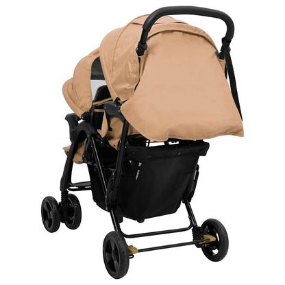 Tandem Buggy – Duo Buggy – Dubbele Kinderwagen – Tweelingwagen – Duobuggy – Stalen Frame – Verstelbare UV-Zonnekap – Opvouwbaar