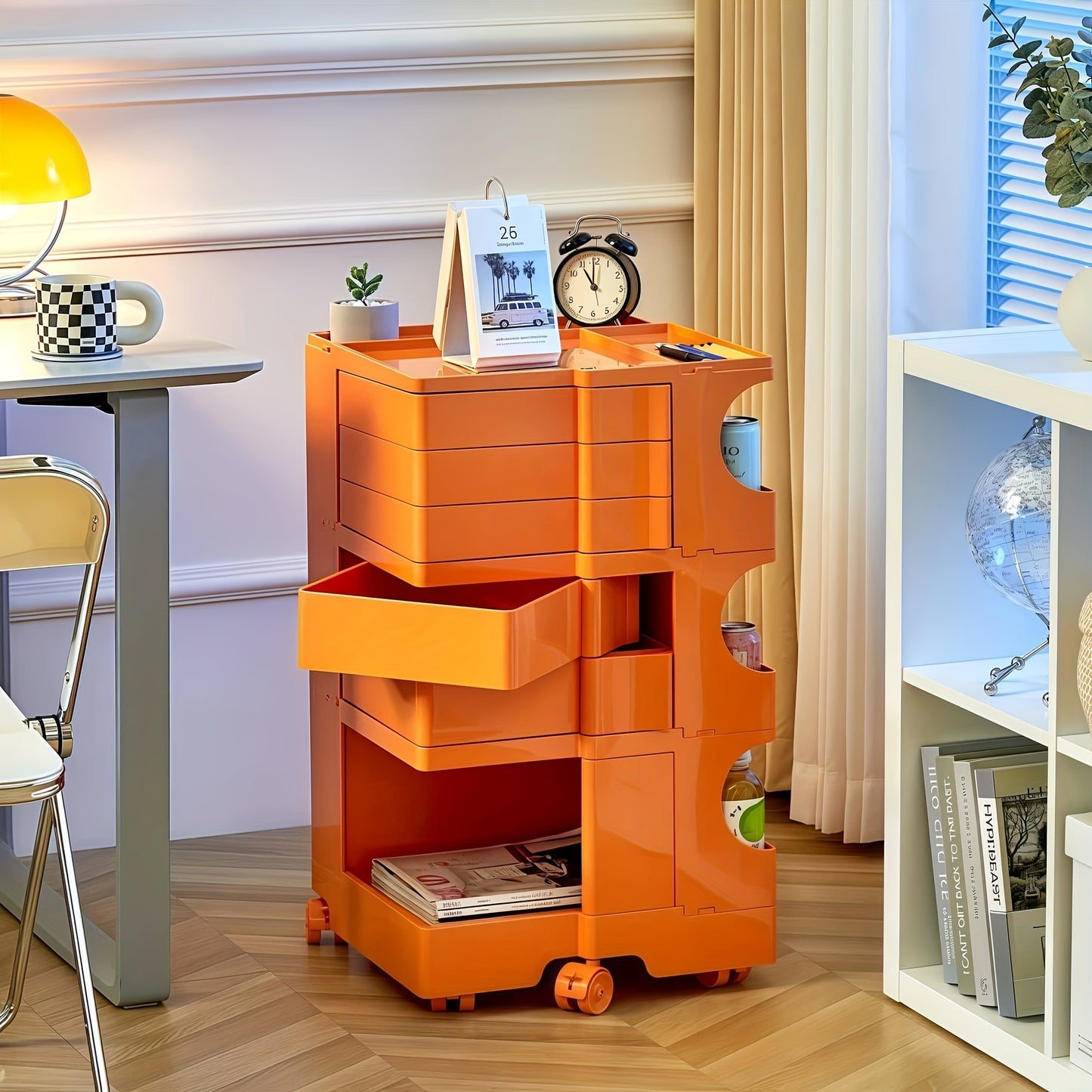 Opbergkast – Opbergrek – Opbergmeubel – Opbergtrolley – Verrijdbare Kast – Scandinavisch Design – Waterdicht Kunststof – 68,5 cm Hoog – 90 Liter Inhoud