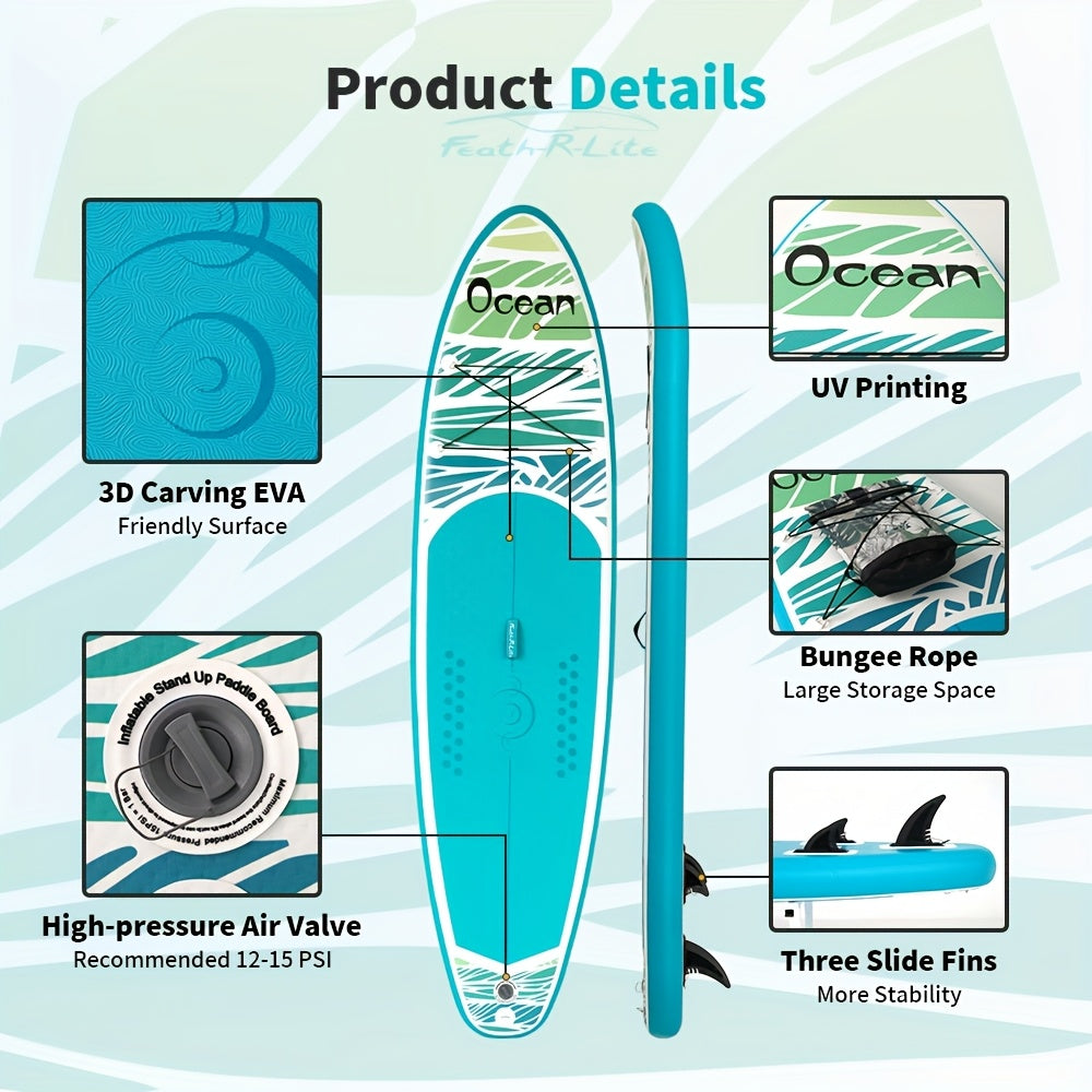 Paddleboard – SUP Board – Stand-Up Paddleboard – Suppen – Inflatable Board – Blauw – Duurzaam PVC – Geschikt Voor Beginners & Gevorderden
