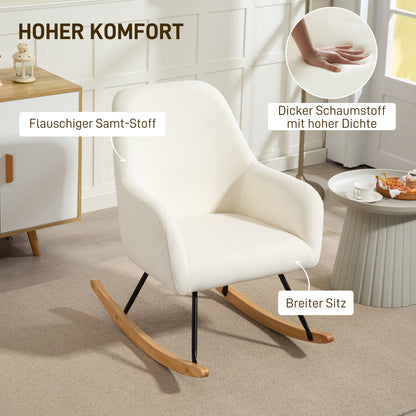 Draaistoel – Draaifauteuil – Bureaustoel – Relaxstoel – Kuipstoel – Zacht Fluweel – 8 cm Comfortabele Padding – Brede Rugleuning – Crème Wit
