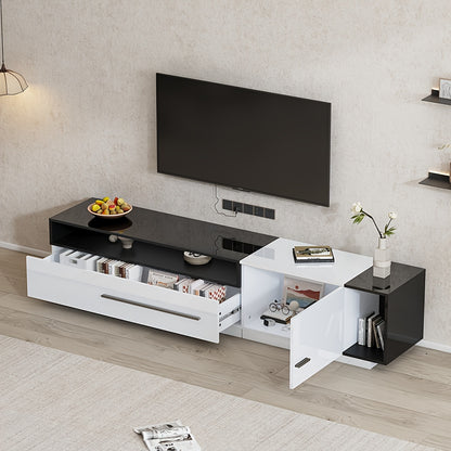 TV-Meubel – TV Dressoir – TV Kast – TV Meubel – Lowboard – Hoogglans – 170 cm – Geschikt Voor TV’s Tot 70 Inch – Met Lade, Deur En Open Vak