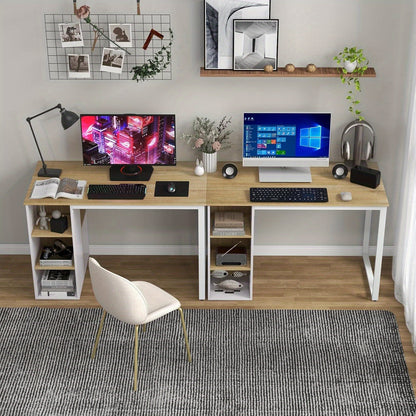 Computertafel – Bureau – Werktafel – Thuiskantoor Tafel – Studie Bureau – Natuurlijk Hout – 115 x 59,5 cm – Verstelbare Poten