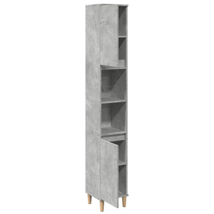 Badkamerkast – Opbergkast – Kastje – Bergmeubel – Meubel – Beton Grijs – Robuust Hout – Compact 30x30x190 cm