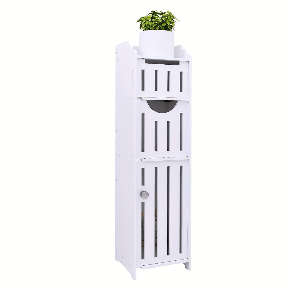 Toiletrolhouder – Toiletpapierkast – WC Rolhouder – WC Papierhouder – Toiletpapierhouder – Ultra Dun PVC Design – Compact 20x18x76 cm