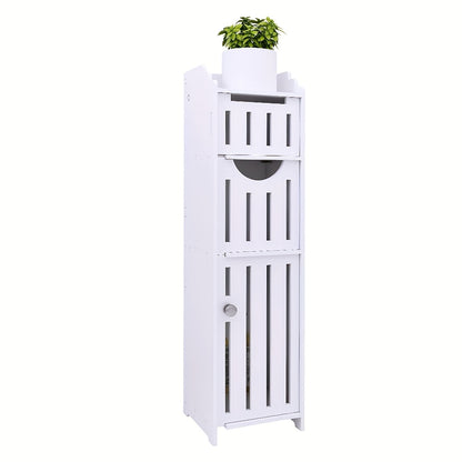 Toiletrolhouder – Toiletpapierkast – WC Rolhouder – WC Papierhouder – Toiletpapierhouder – Ultra Dun PVC Design – Compact 20x18x76 cm